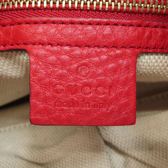 Gucci Chain Shoulder Soho Tote Bag Leather Red - Picture 6 of 9